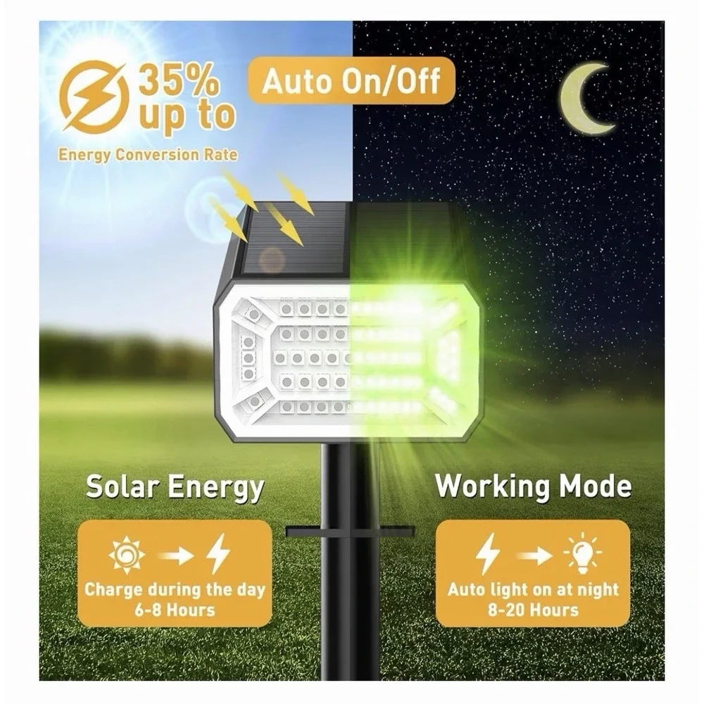 Solar Color Changing Spot Lights Outdoor Waterproof IP65, [4 Pack/32 LED/7 Mo...